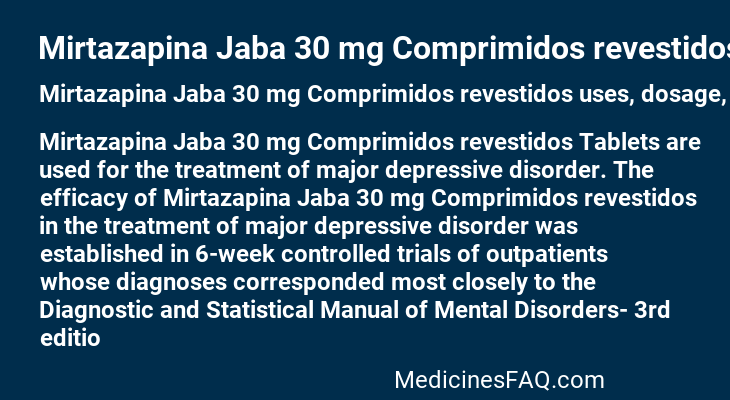 Mirtazapina Jaba 30 mg Comprimidos revestidos