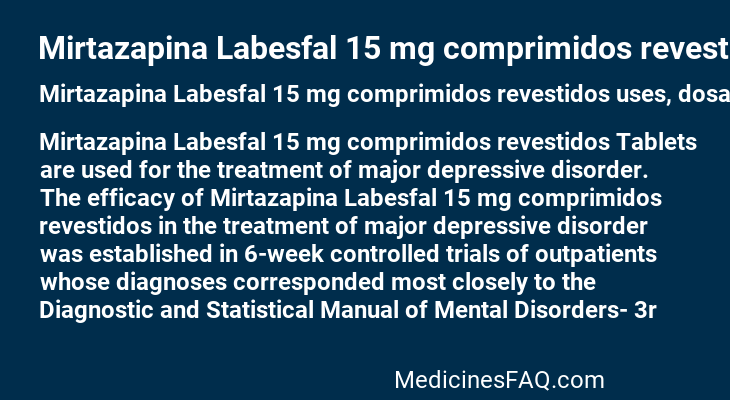Mirtazapina Labesfal 15 mg comprimidos revestidos