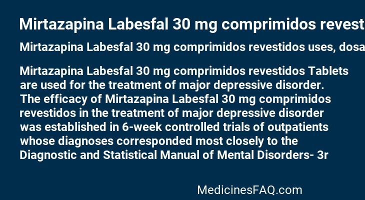 Mirtazapina Labesfal 30 mg comprimidos revestidos