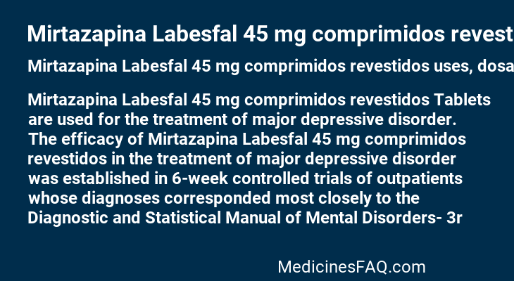Mirtazapina Labesfal 45 mg comprimidos revestidos