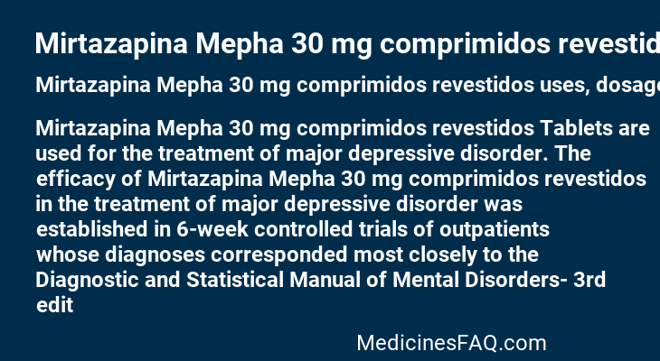 Mirtazapina Mepha 30 mg comprimidos revestidos