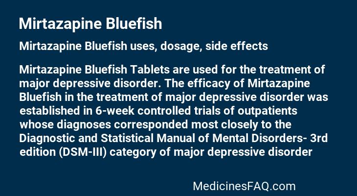 Mirtazapine Bluefish