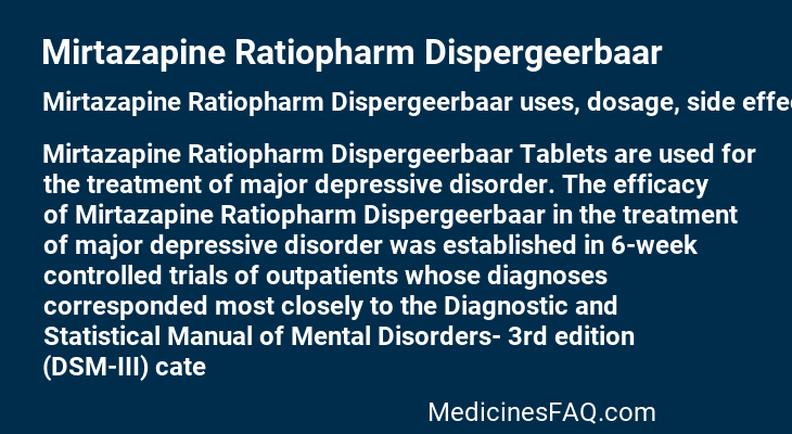 Mirtazapine Ratiopharm Dispergeerbaar