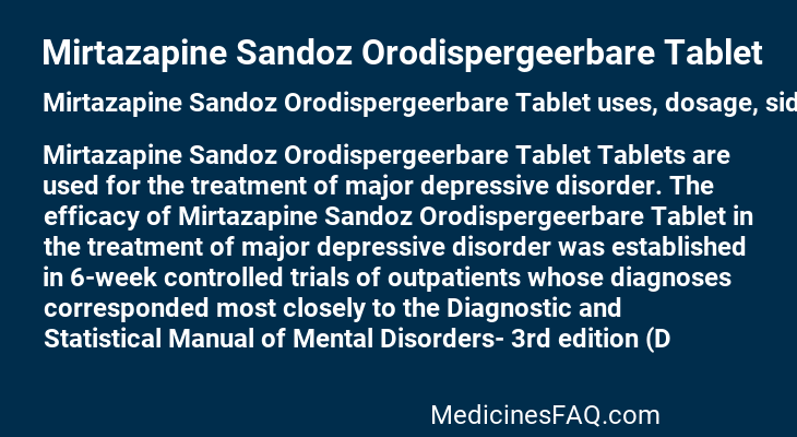 Mirtazapine Sandoz Orodispergeerbare Tablet
