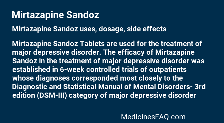 Mirtazapine Sandoz