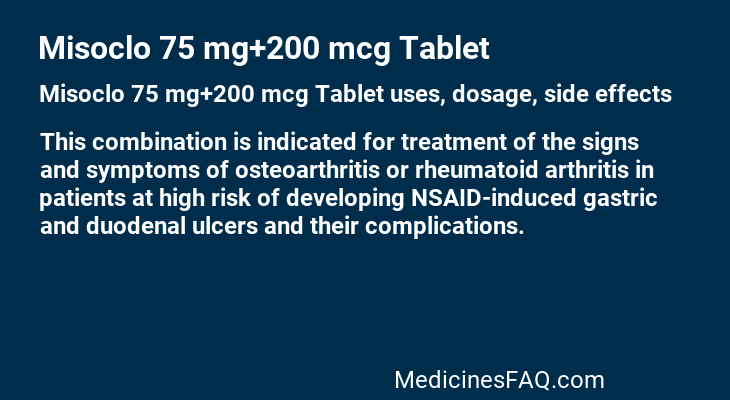 Misoclo 75 mg+200 mcg Tablet