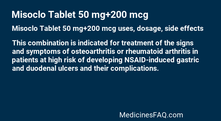 Misoclo Tablet 50 mg+200 mcg