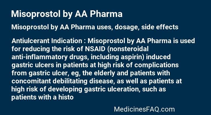 Misoprostol by AA Pharma
