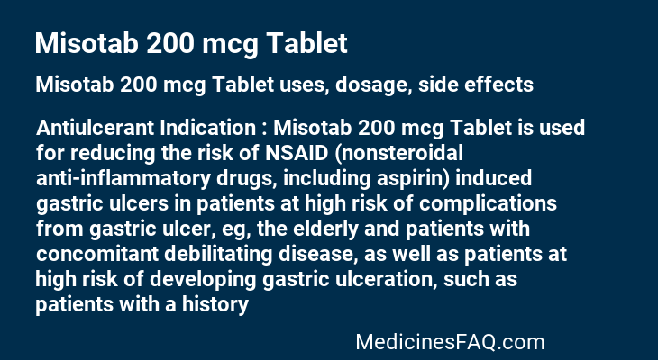 Misotab 200 mcg Tablet