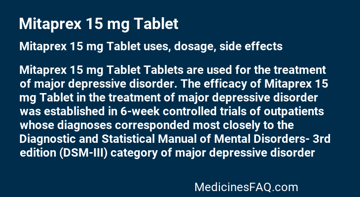 Mitaprex 15 mg Tablet