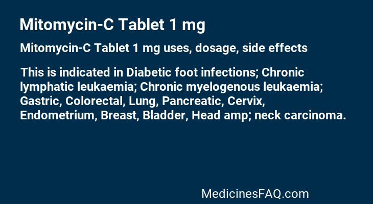 Mitomycin-C Tablet 1 mg