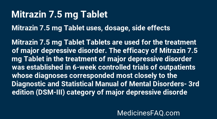 Mitrazin 7.5 mg Tablet