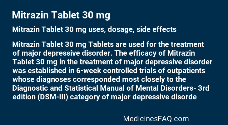 Mitrazin Tablet 30 mg