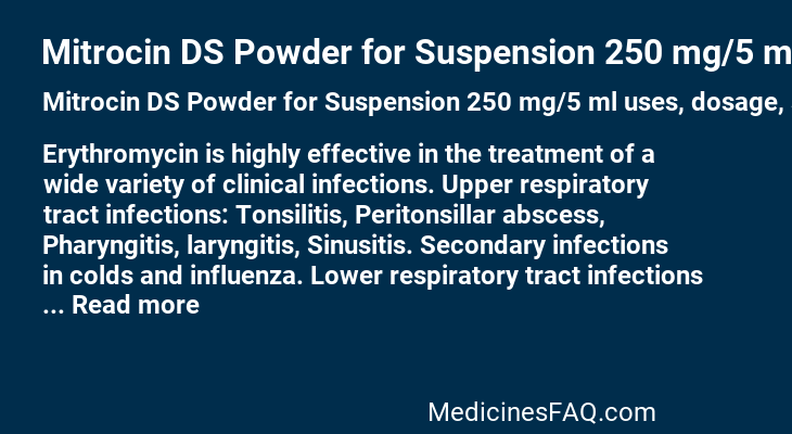 Mitrocin DS Powder for Suspension 250 mg/5 ml