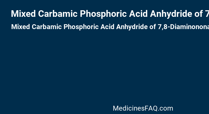 Mixed Carbamic Phosphoric Acid Anhydride of 7,8-Diaminononanic Acid