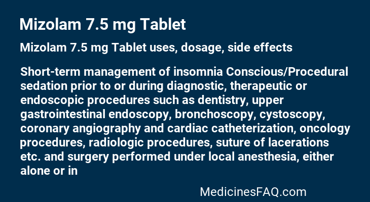 Mizolam 7.5 mg Tablet