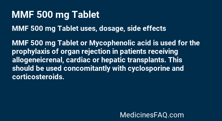 MMF 500 mg Tablet