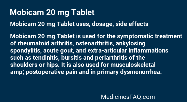 Mobicam 20 mg Tablet