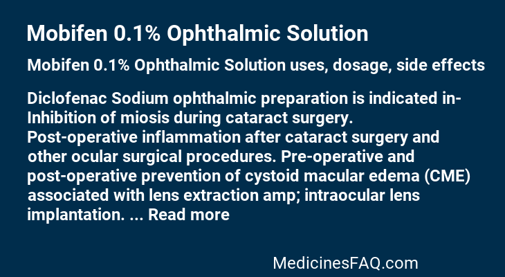 Mobifen 0.1% Ophthalmic Solution