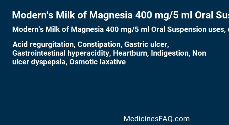 Modern's Milk of Magnesia 400 mg/5 ml Oral Suspension