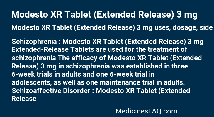Modesto XR Tablet (Extended Release) 3 mg