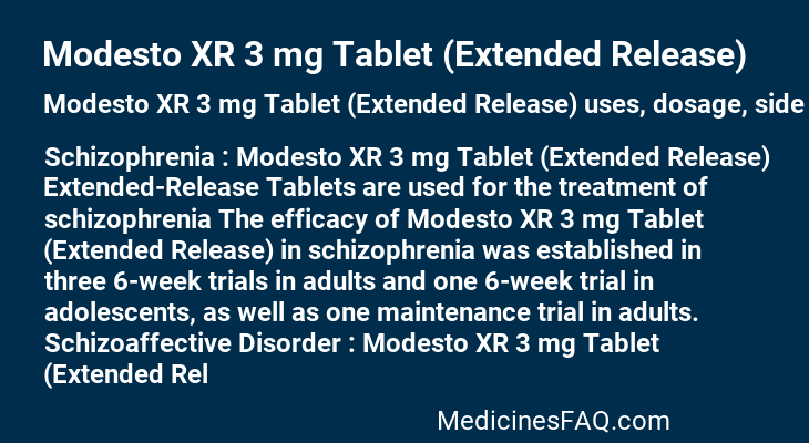 Modesto XR 3 mg Tablet (Extended Release)