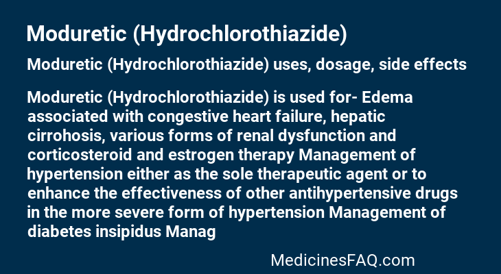 Moduretic (Hydrochlorothiazide)