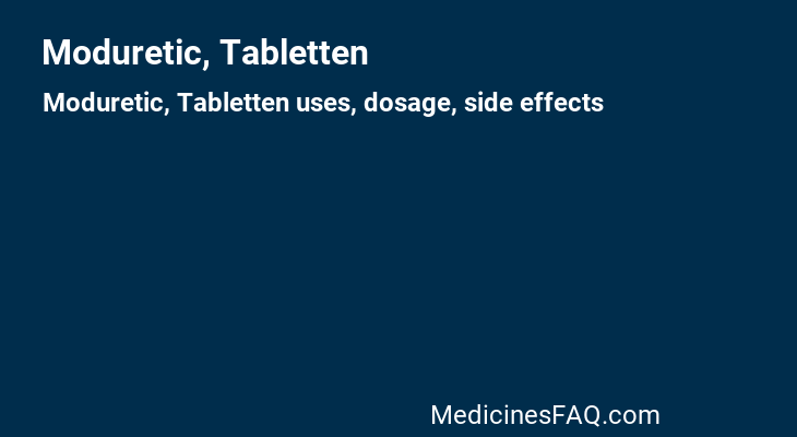 Moduretic, Tabletten