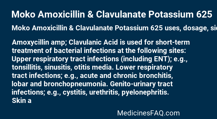 Moko Amoxicillin & Clavulanate Potassium 625