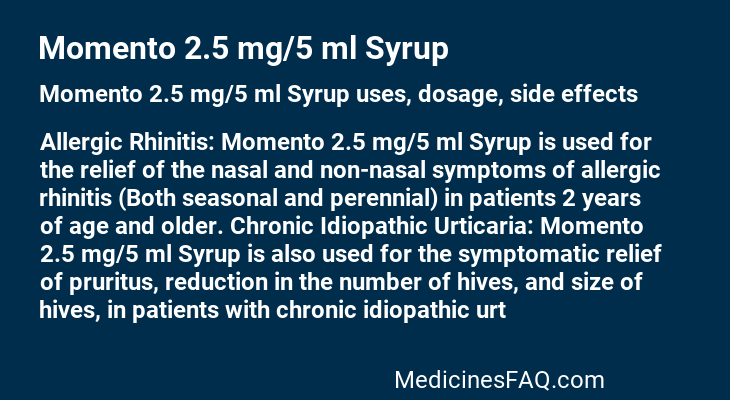 Momento 2.5 mg/5 ml Syrup