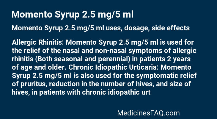 Momento Syrup 2.5 mg/5 ml