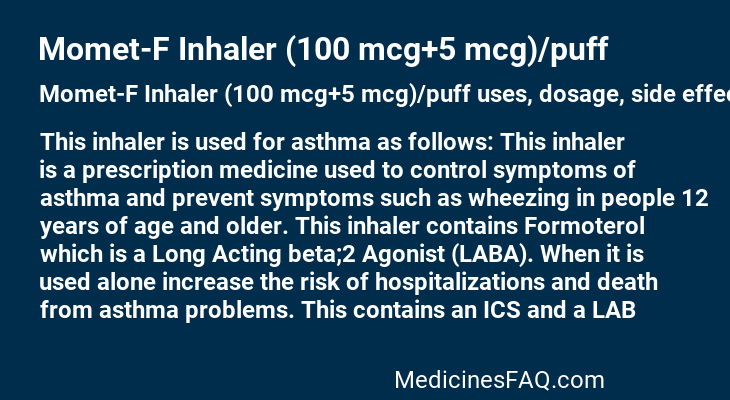 Momet-F Inhaler (100 mcg+5 mcg)/puff