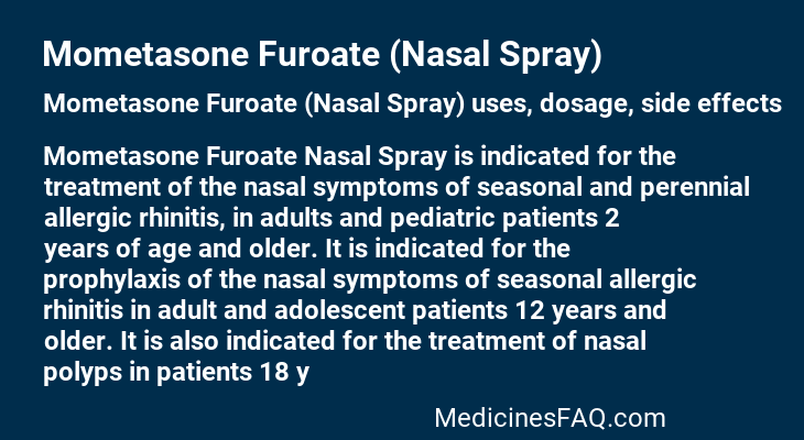 Mometasone Furoate (Nasal Spray)