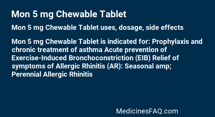 Mon 5 mg Chewable Tablet