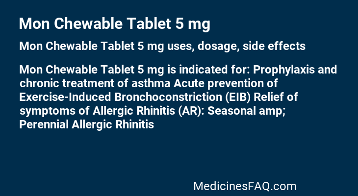 Mon Chewable Tablet 5 mg