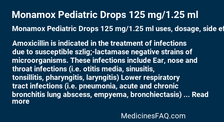 Monamox Pediatric Drops 125 mg/1.25 ml