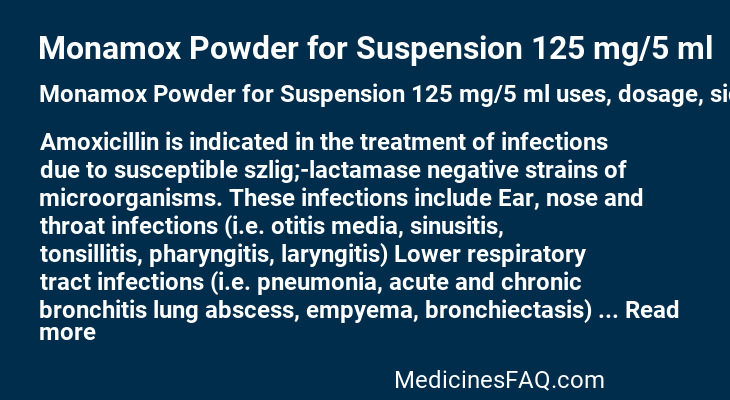 Monamox Powder for Suspension 125 mg/5 ml
