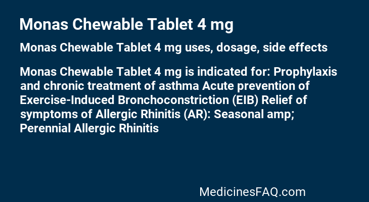 Monas Chewable Tablet 4 mg