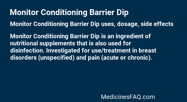 Monitor Conditioning Barrier Dip