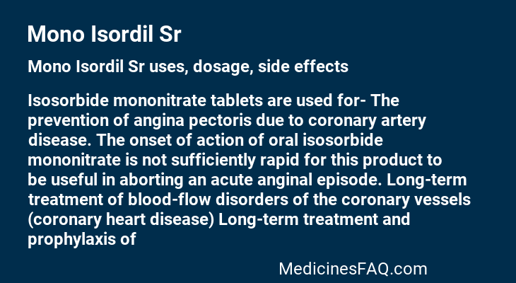 Mono Isordil Sr