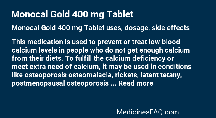 Monocal Gold 400 mg Tablet