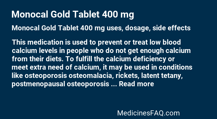 Monocal Gold Tablet 400 mg