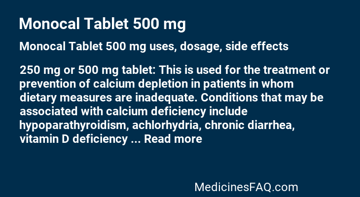 Monocal Tablet 500 mg