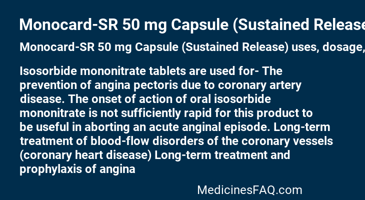 Monocard-SR 50 mg Capsule (Sustained Release)