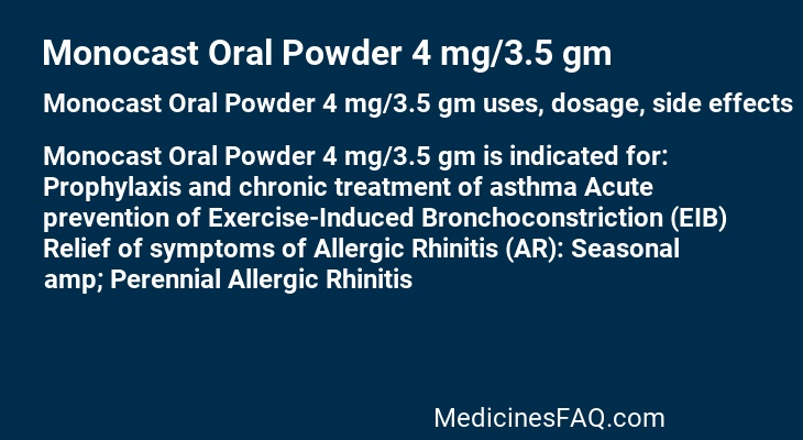 Monocast Oral Powder 4 mg/3.5 gm