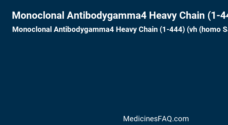 Monoclonal Antibodygamma4 Heavy Chain (1-444) (vh (homo Sapiens Ighv1-3*01 (87.8%)-(ighd)-ighj4*01 (100%)) (8.8.10) (1-117)-homo Sapiens Ighg4*01 (ch1 (118-2