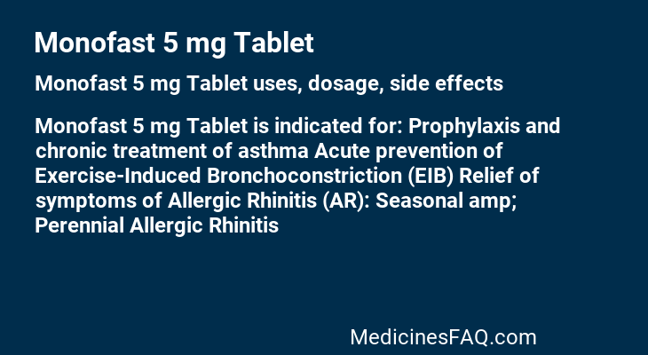 Monofast 5 mg Tablet