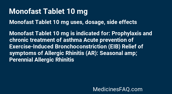 Monofast Tablet 10 mg