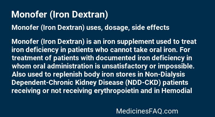 Monofer (Iron Dextran)