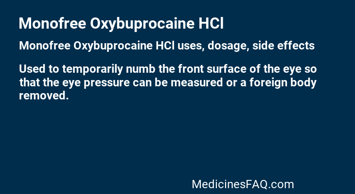 Monofree Oxybuprocaine HCl